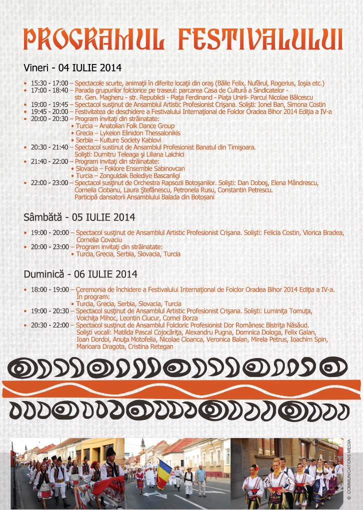 140604-06 Festivalul International de folclor Oradea program