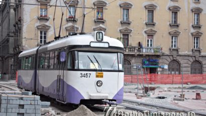 Tramvaiele nu mai circulă prin Piața Libertății din Timișoara