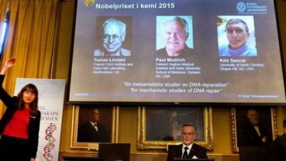 Doi americani şi un britanic, laureaţi Nobel pentru studii privind mecanismele reparării ADN-ului