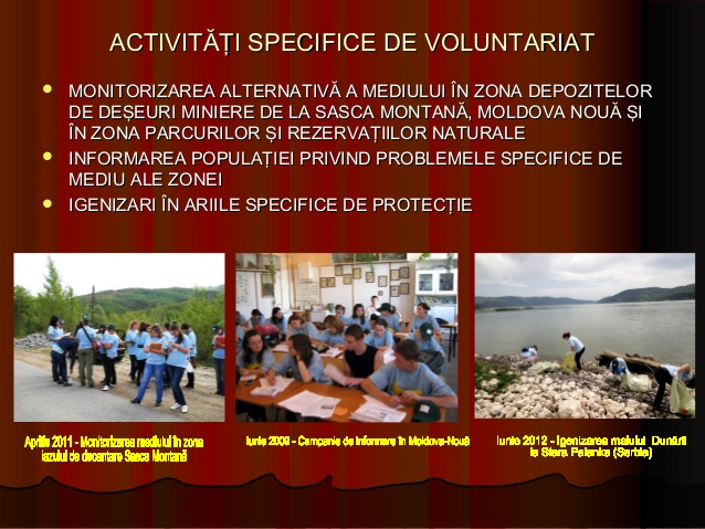 Oferta de Voluntariat a GEC Nera pentru anul 2017