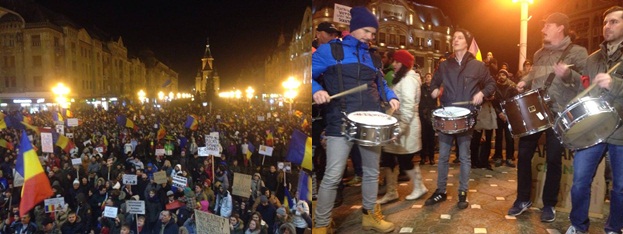 FOTO/ Protest în Piața Victoriei: Timișorenii au ieșit pentru cea de-a șaptea zi în stradă