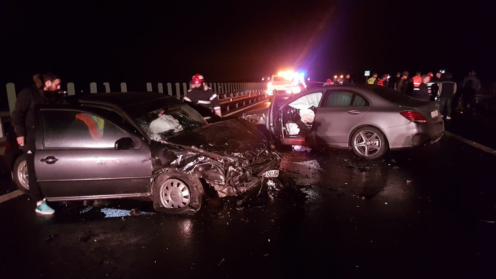 FOTO/ Accident cu trei mașini pe autostrada Timișoara – Lugoj