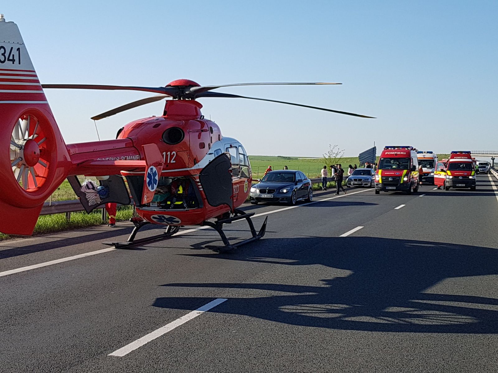 Accident cu cinci victime pe autostrada A1. Trafic blocat și coloană de mai mulți kilometri