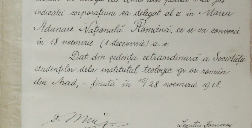 Credenţionalele arădenilor care au votat Unirea din 1918 se întorc la Arad