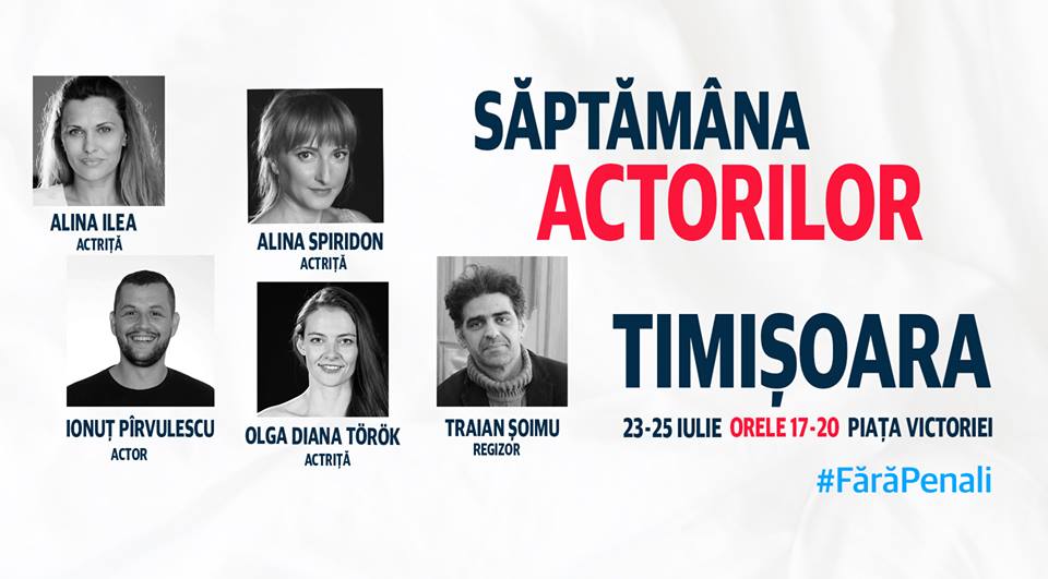 Actorii din Timișoara adună semnături pentru inițiativa #FărăPenali