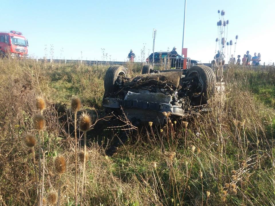 Doi răniți în urma unui accident pe A1 în Timiș