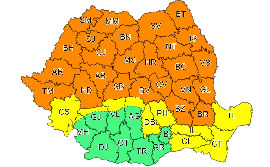 Vremea se schimbă radical. Cod portocaliu de vijelii și grindină în vestul țării