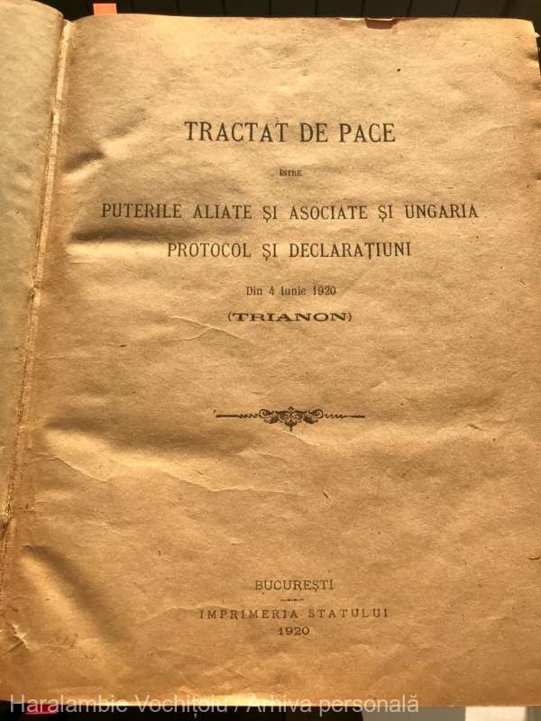 Varianta originală a Tratatului de la Trianon poate ajunge gratuit la orice român, în format digital