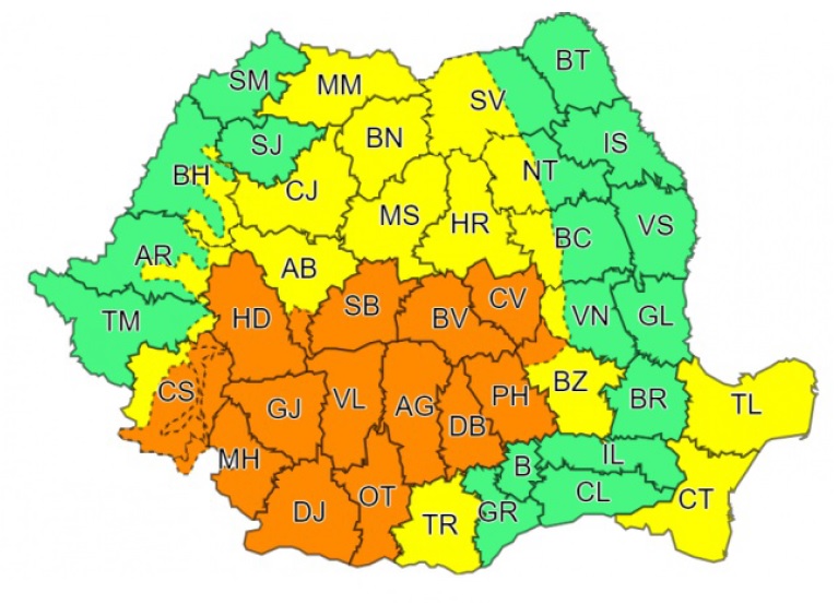 Avertizări meteo de ploi torențiale și vijelii în vestul țării