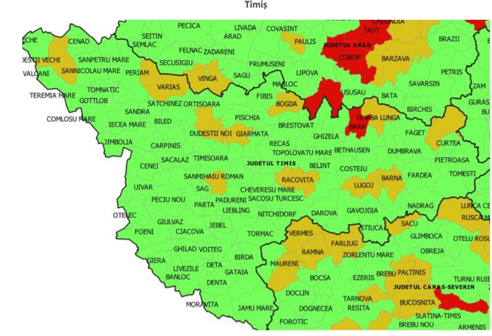 Cum vor învăța elevii din vestul țării. Harta incidenței cazurilor de COVID-19