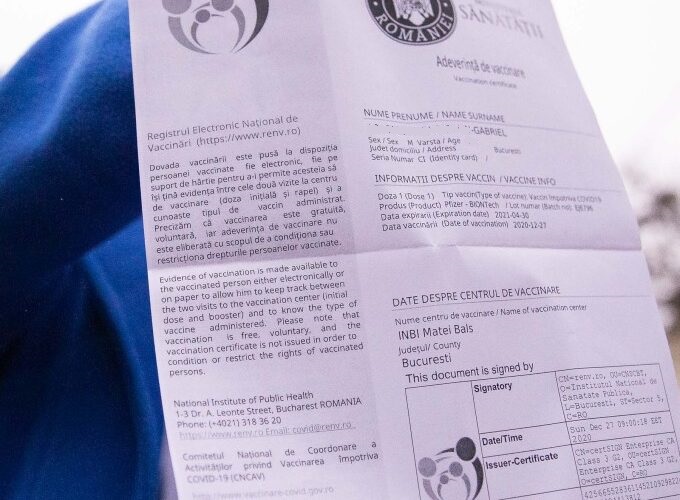 Cum se obține un duplicat al adeverinței de vaccinare anti-COVID în cazul pierderii originalului