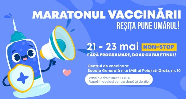 Maratonul Vaccinării, timp de trei zile la Reșița