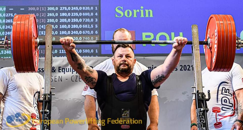 Trei medalii pentru Sorin Cazacu, la Campionatul European de Powerlifting