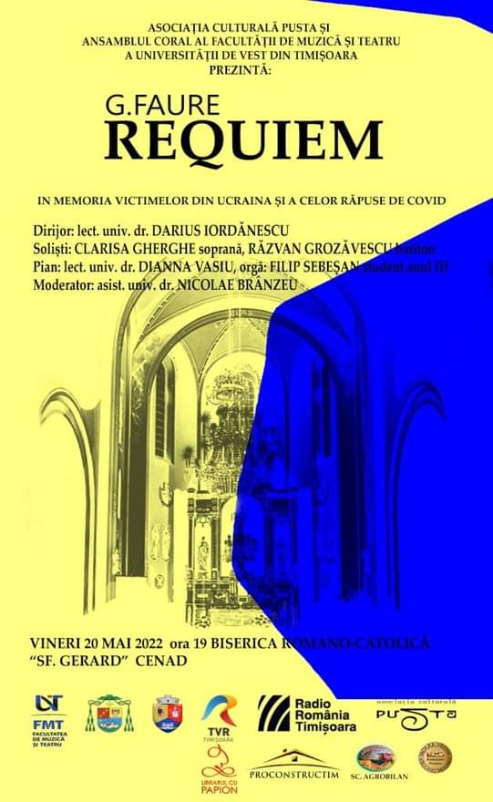 Messa da Requiem de Gabriel Fauré cu Ansamblul Coral al Facultăţii de Muzică şi Teatru – UVT, la Cenad