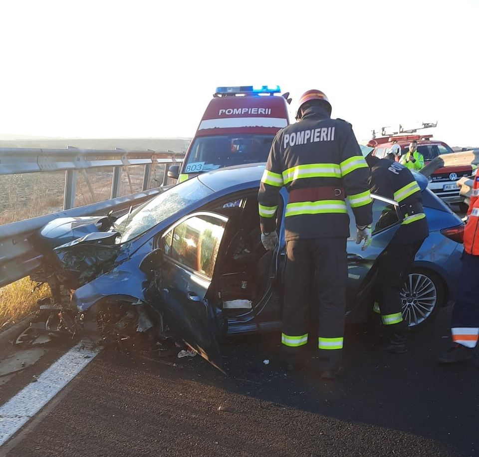 Accident grav pe autostrada A6 în Timiș