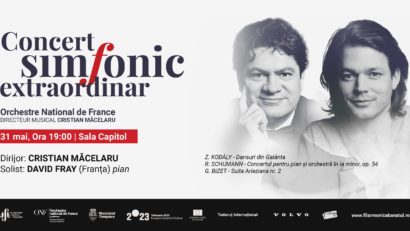 Pianistul David Fray (Franța) și Orchestre National de France concertează astăzi la Timișoara, sub bagheta maestrului Cristian Măcelaru