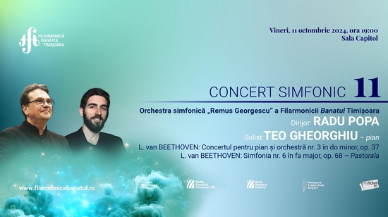 Concert simfonic cu muzică de Beethoven, la Filarmonica Banatul