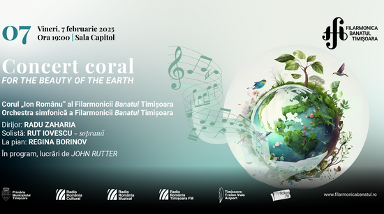 Concert coral ”For The Beauty Of The Earth”, la Filarmonica Banatul din Timișoara