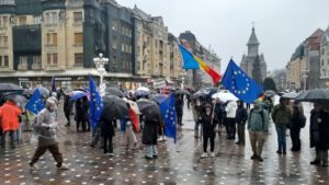 Miting pentru Europa în Piața Victoriei din Timișoara